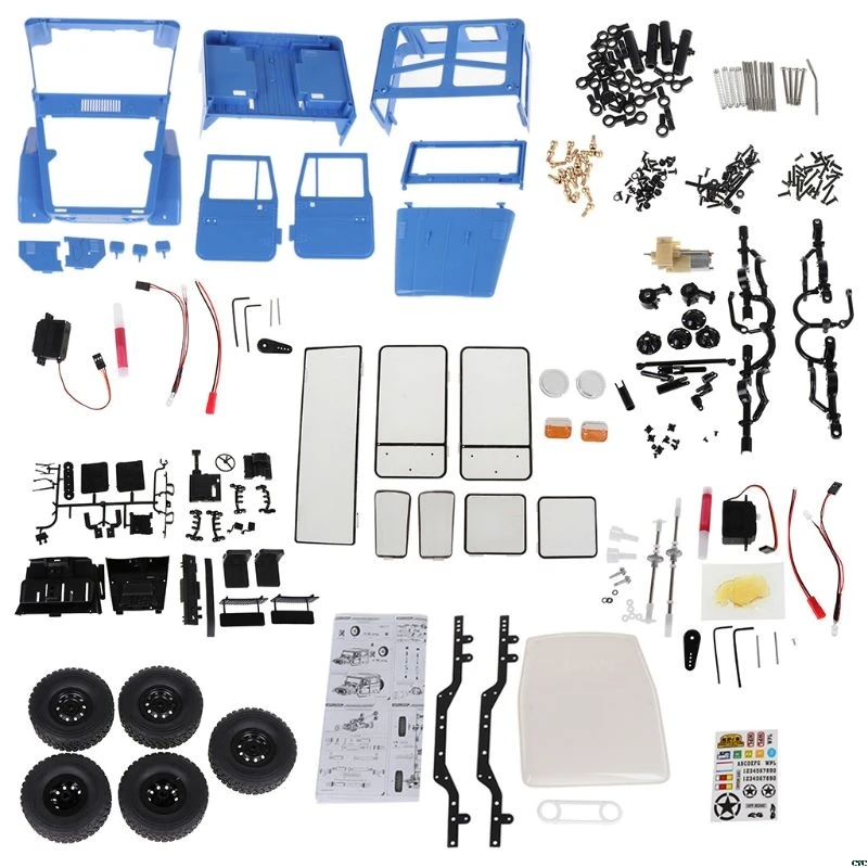 WPL C34 KIT/WPL C34 KIT версия 1:16 FJ40 4WD альпинистский внедорожник Грузовик пульт дистанционного управления автомобиля DIY аксессуары - Цвет: WPL C-34 KIT Blue