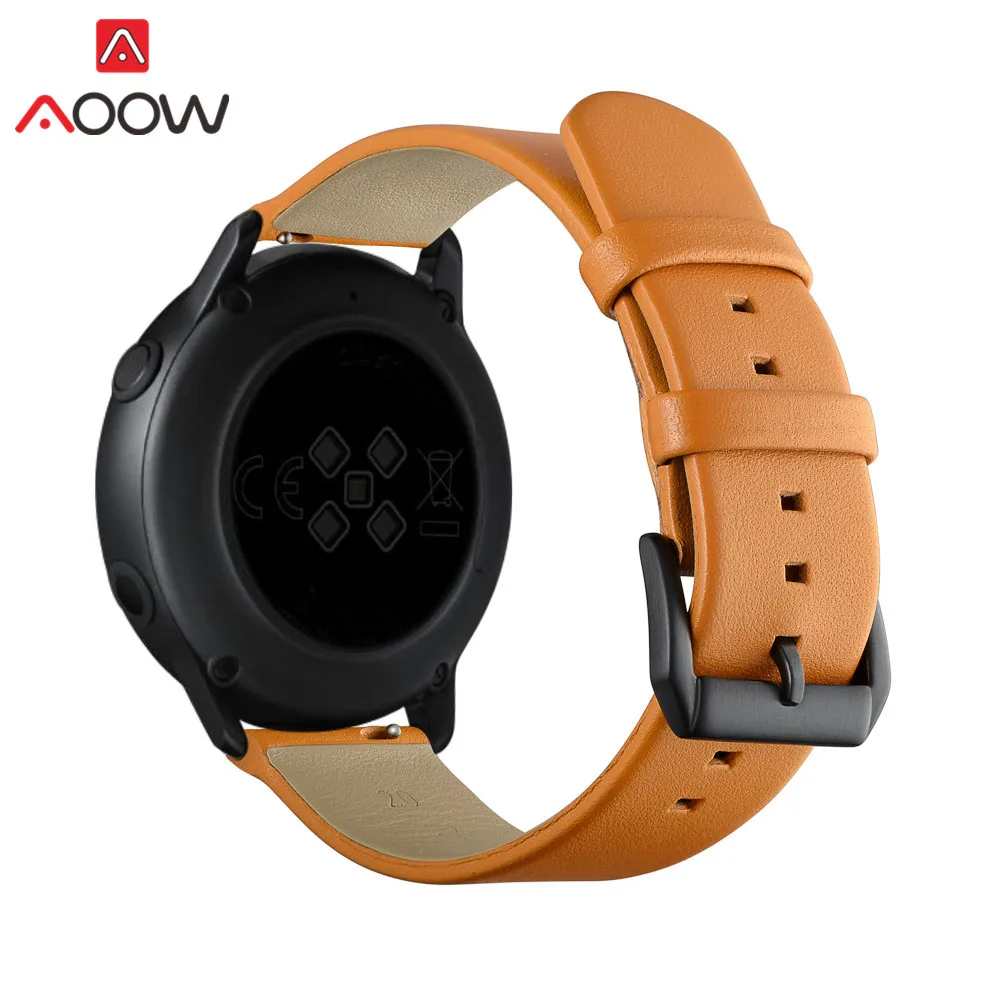 Ремешок из натуральной кожи для Samsung Galaxy Watch Active браслет Gear Sport S2 classic Amazfit Garmin vivoactive