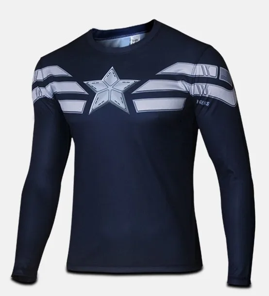 Высокое качество зима чудеса капитан Америка 2 2015 солдат clothing 3 d super HeroJersey