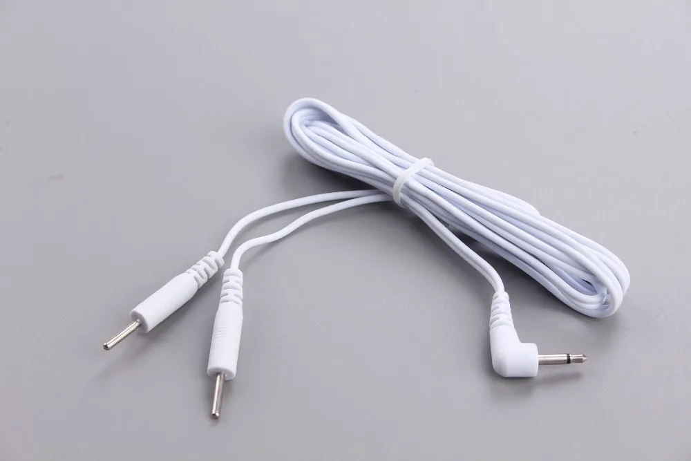 

200pcs/lot DC 2.5MM 2 in 1 pin style Head electrode wires /cable for digital device and TENS massager DHL/EMS Free shipping