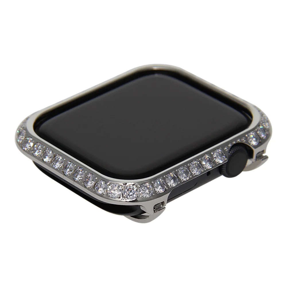 Прямая поставка, большая Алмазная рамка, Apple Series 4, 44 мм, ободок для Apple Watch, браслет из нержавеющей стали для Apple watch, Кристальный ремешок