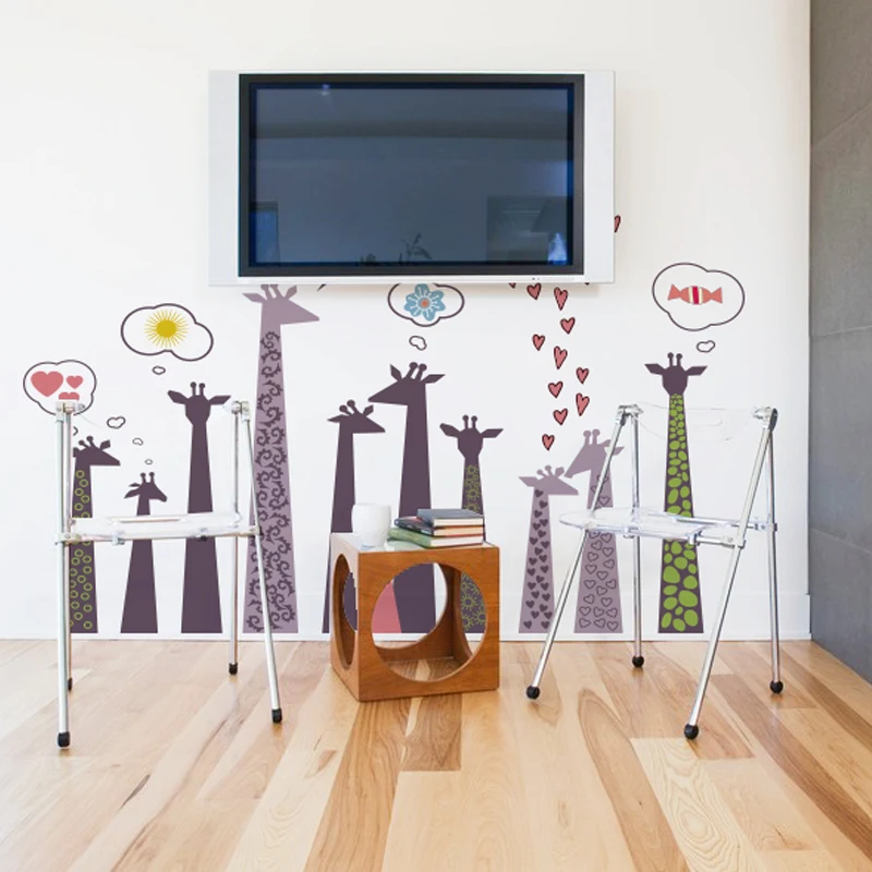 Жираф стены Наклейка Home Decor DIY Съемный Art Vinyl Росписи для детской