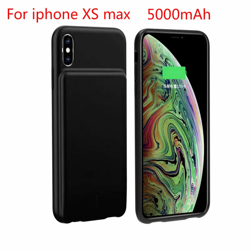 Для iPhone Xs Max ультра тонкая батарея зарядное устройство чехол 5000 мАч