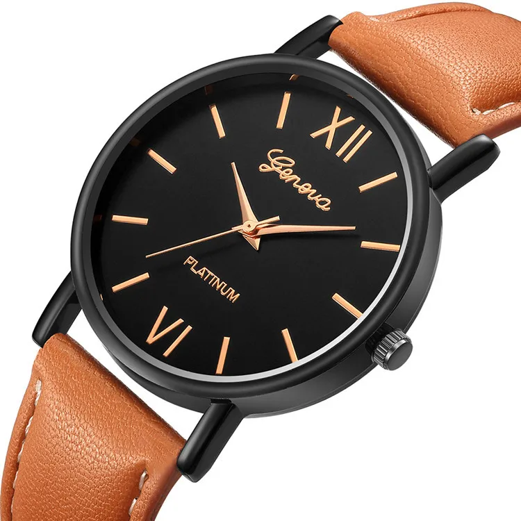 

2020 New Watch Men Relojes Hombre Clock Men's Roman Number Quartz Watches Faux Leather Electronic Wristwatches Relogio Masculino