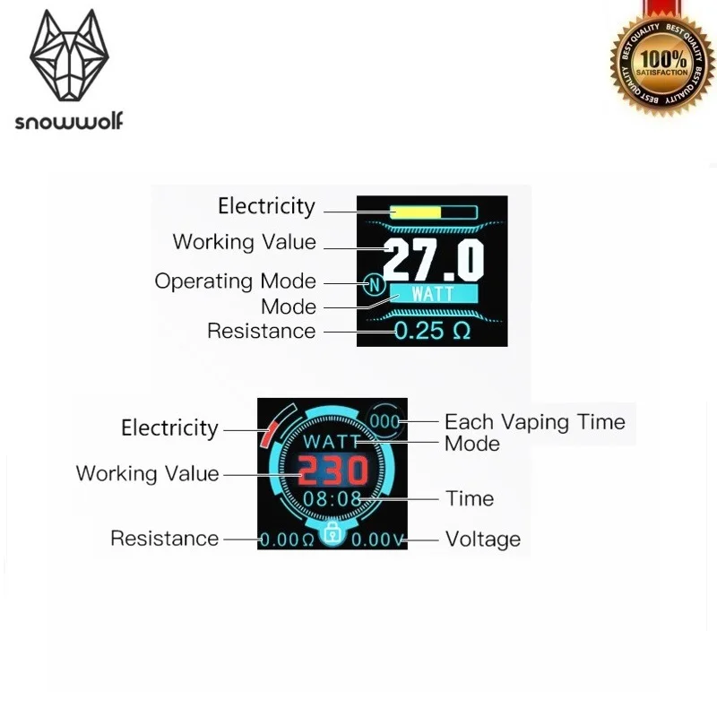 Оригинальный Snowwolf XFeng 230 Вт TC коробка мод питание от двух 18650 батарей Fit 510 нить