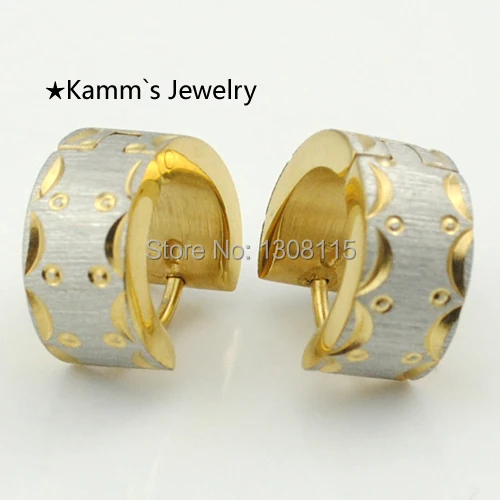 Рождественская Акция! Серьги кольца Золотые серьги из нержавеющей стали мужские