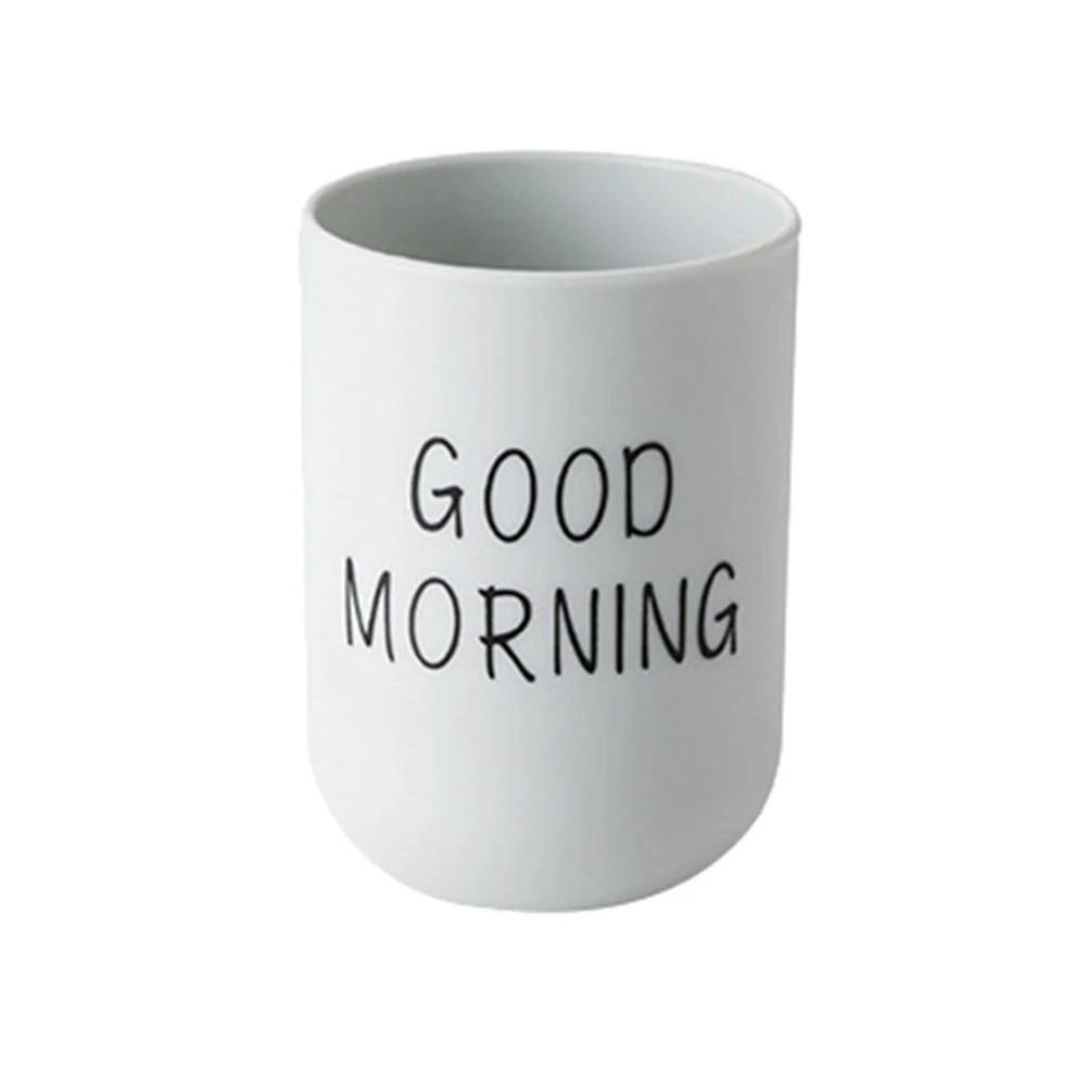 

1Pc 330ml Nordic Travel Good Morning Cup Eco-friendly PP Material Water Cups Toothbrush Holder Washing Tooth Mug Bathroom Sets