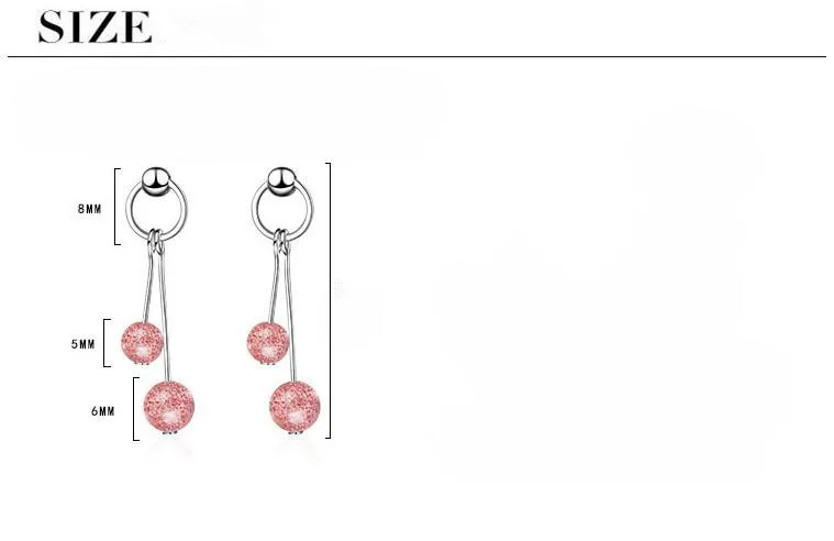 Модные Розовые Клубничные кварцевые стразы из стерлингового серебра 925 пробы