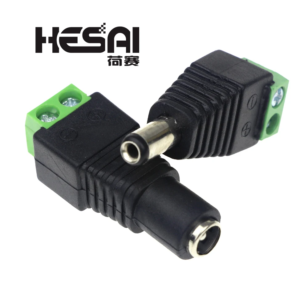 Мужской женский 5,5x2,1 мм DC Мощность 12V 24V Jack адаптер Разъем CCTV