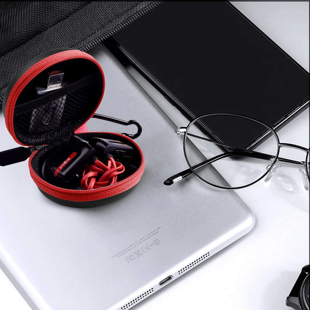 Hoomall наушники USB кабель коробка для хранения портативный жесткий круглый в форме