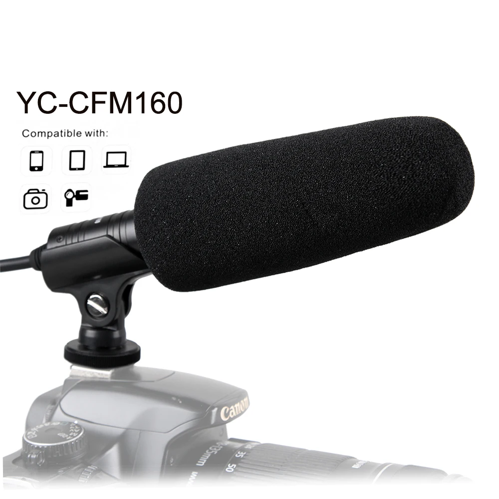 YICHUANG YC CFM160 3 5 мм профессиональный видео микрофон для интервью Canon Nikon sony Panasonic Olympus