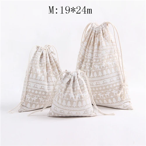 Style 2 M ETya, женская и мужская хлопковая Льняная сумка на шнурке, многоразовая сумка для покупок на шнурке, маленькая Большая косметическая тканевая сумка для хранения монет, сумка - Цвет: Style 2 M