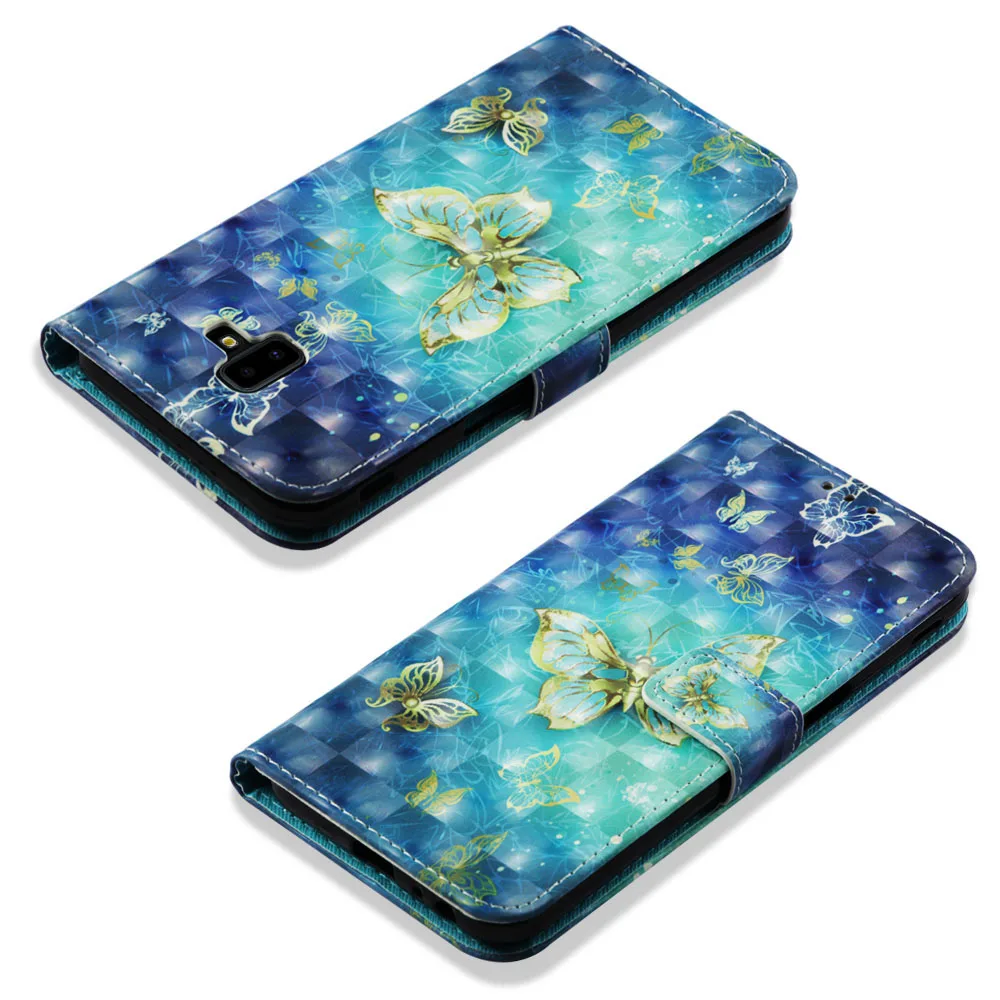 Чехол J6 Plus для Samsung Galaxy + чехол бумажник из искусственной кожи с откидной крышкой