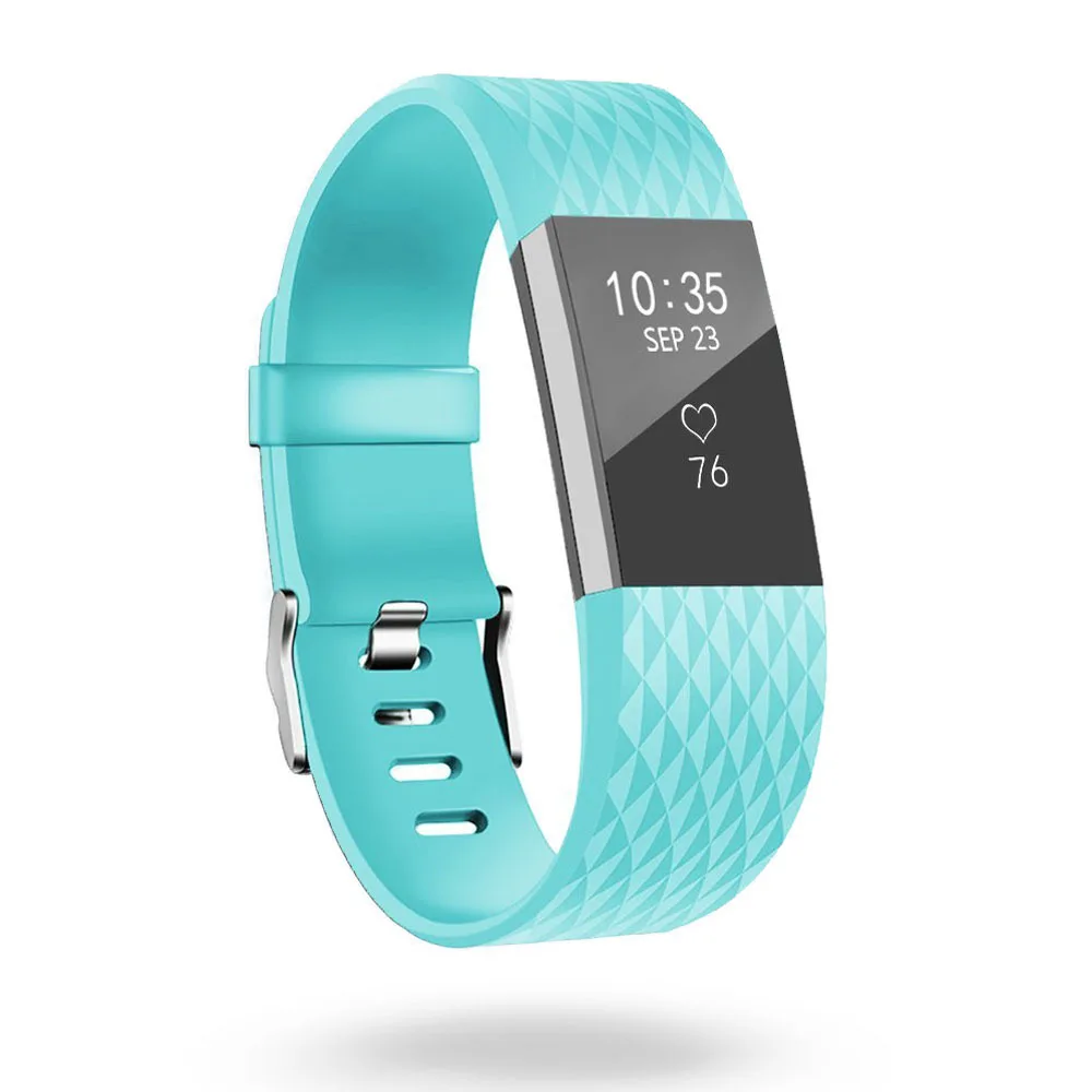 Light Blue Coolaxy 3D ремни для браслета Fitbit Charge 2 Силиконовые Замена Петли часы Браслет для Fitbit Charge2 ремешок - Цвет: Light Blue