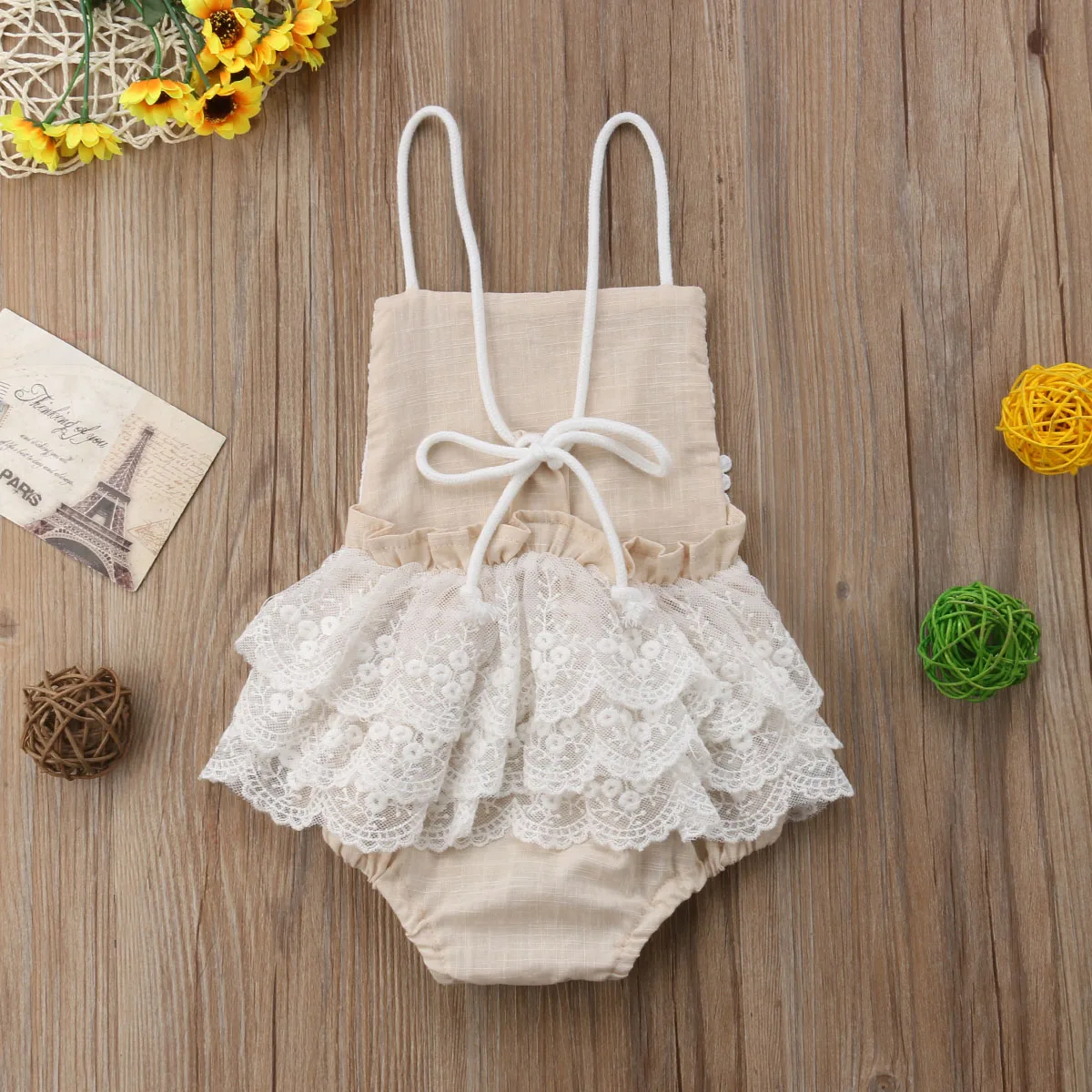 

Rompers Infant Baby Girl 2018 Summer Sleeveless Camisole Floral Lace Romper Jumpsuit Sunsuit Outfit Clothes