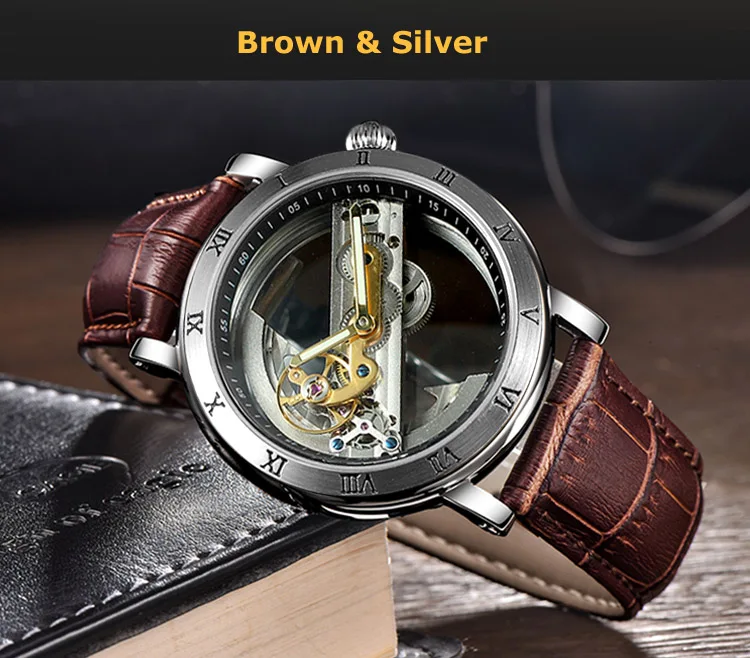 Оригинальные автоматические механические часы Tourbillon роскошные прозрачные