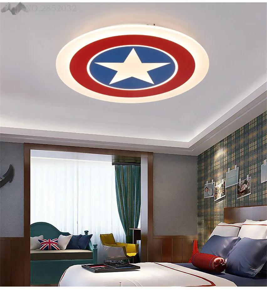 JW _ Американский Герой Мультфильм потолочные светильники для девочки мальчик
