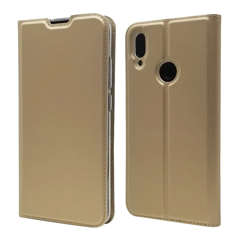 Роскошный тонкий кожаный чехол-книжка для Xiaomi Redmi Note 7, чехол-кошелек, Стильный чехол с подставкой для карт, Магнитный чехол-книжка s для Xiaomi RedMi Note7 - Цвет: Gold