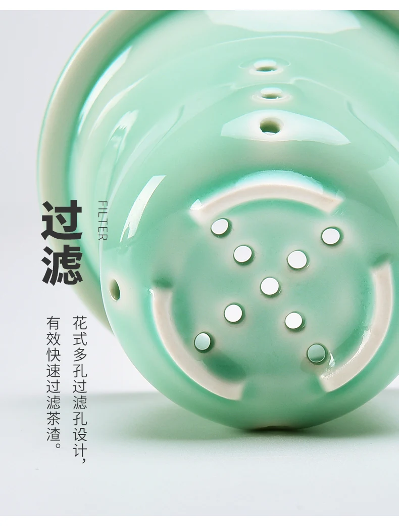 Новое поступление китайский Стиль Лотос чайные кружки с крышкой Celadon ФАРФОР фильтр чайные чашки бутылка для воды офисная посуда для напитков подарок