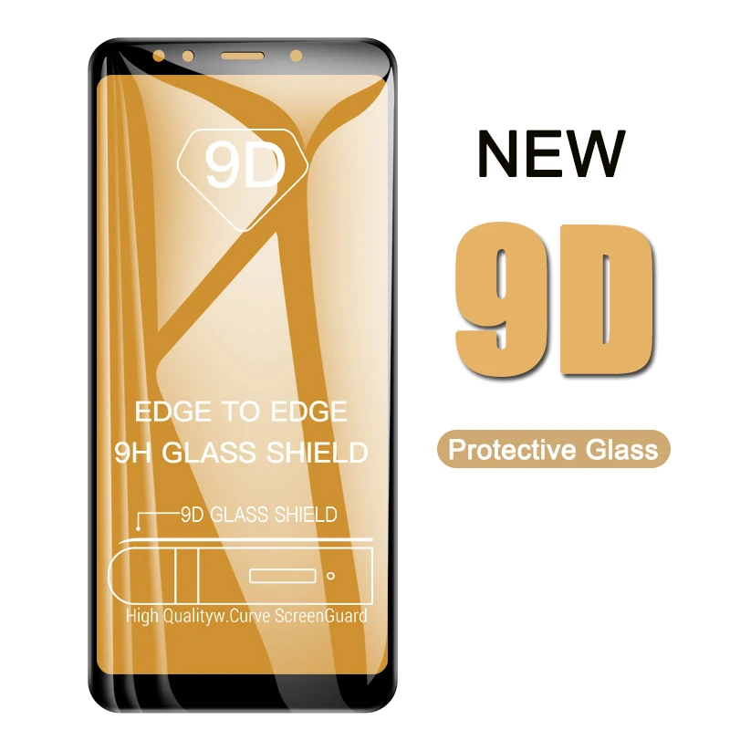 Защитное стекло 9D с полным покрытием для Samsung Galaxy J4 J6 plus Защита экрана 2018 чехол из