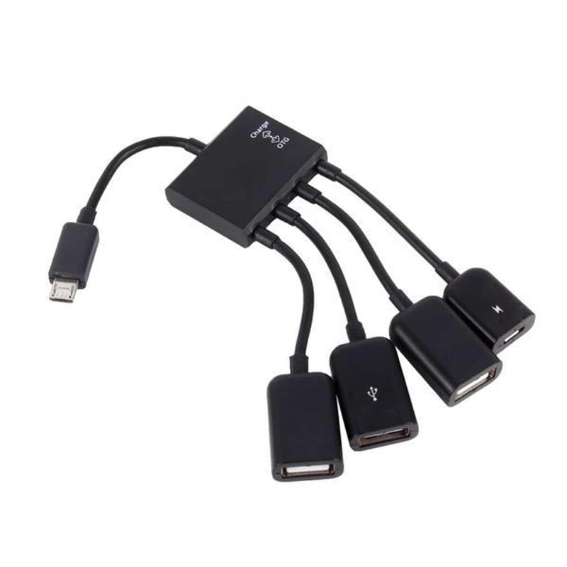 4 порта USB OTG Host концентратор адаптер кабель Micro зарядный для смартфонов и