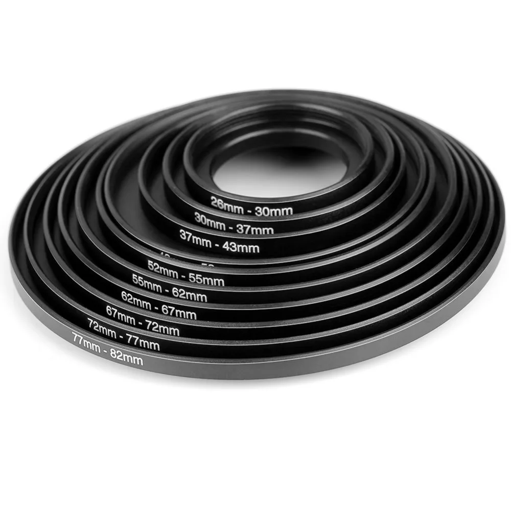 10 шт. анодированный черный металлический повышающий переходник Neewer набор из 26 30