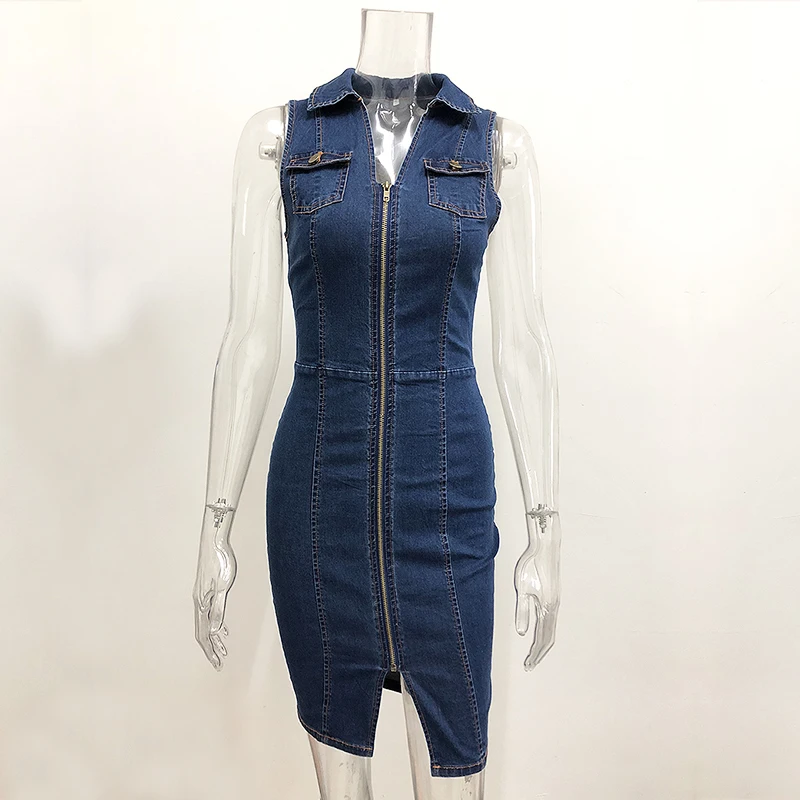 Colysmo Синее джинсовое платье сексуальное размера плюс летнее женское Vestido