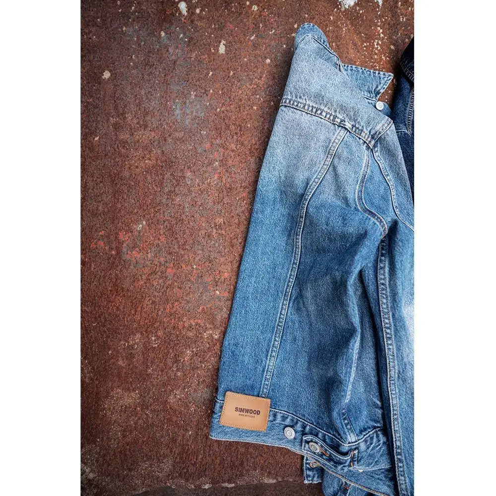 Повседневная мужская куртка SIMWOOD короткий приталенный жакет из денима верхняя