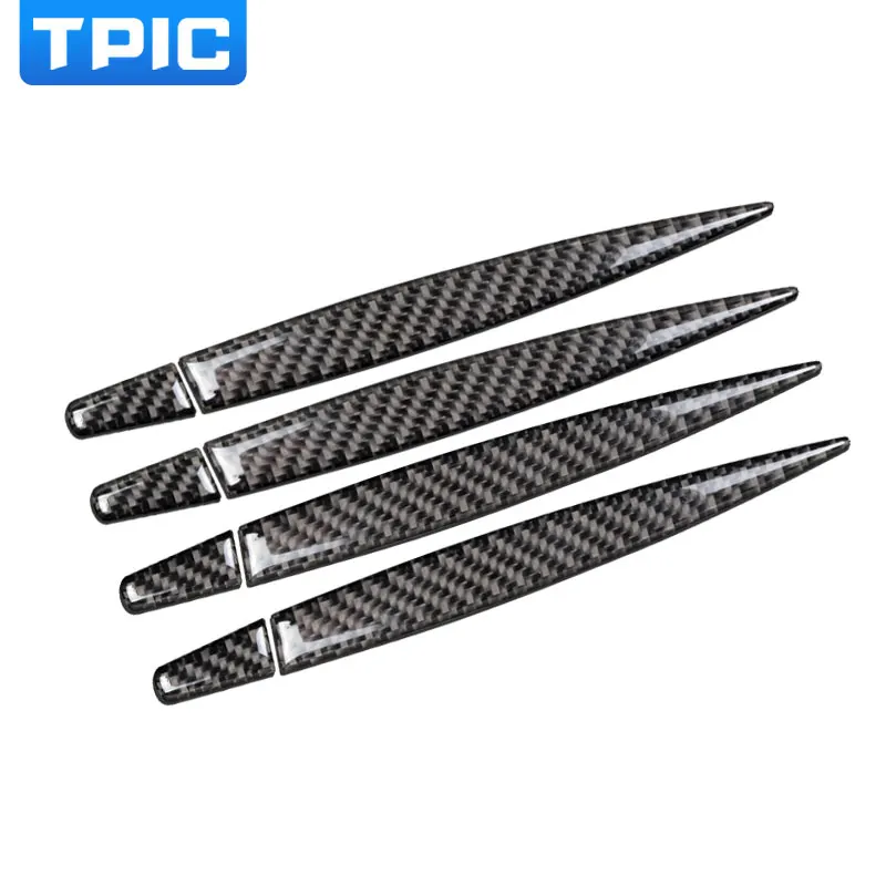 Настоящий углерод волокно дверные ручки стикеры стайлинга автомобилей