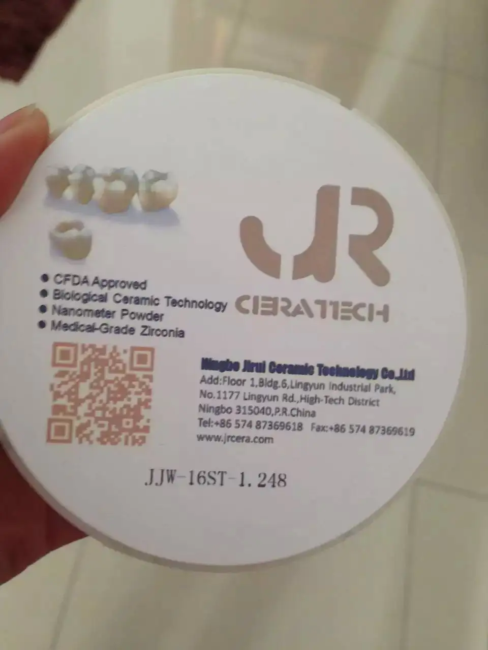 

OD98mm*16mm Super Translucent Dental Zirconia Block Discs for Lab CADCAM