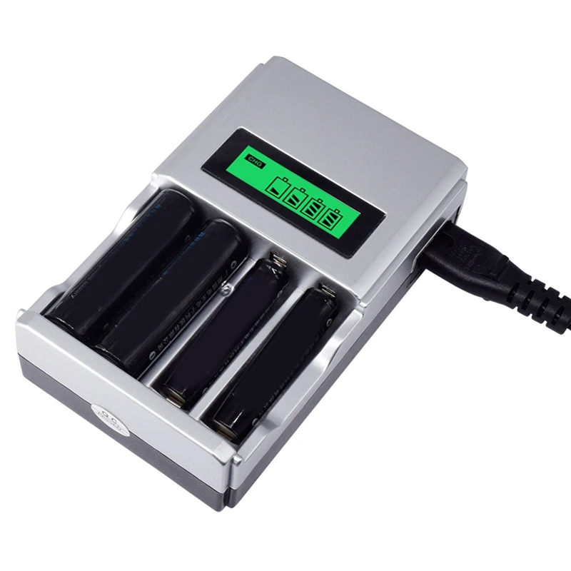 Четыре слота Lcd Смарт зарядное устройство для Aa Aaa перезаряжаемые батареи Ni-MH Ni-Cd