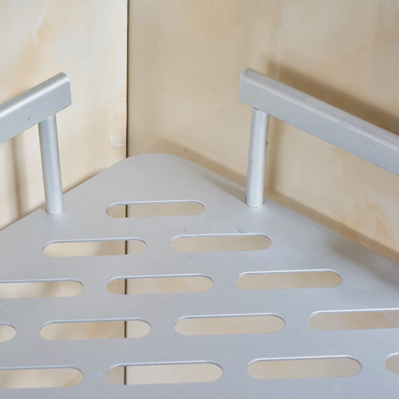 Угловые полки для ванной алюминиевые 2 ярусные душа клейкая корзина хранения