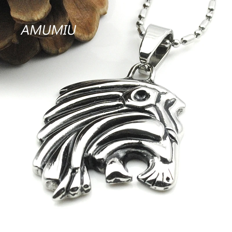 Мужская цепочка с подвеской AMUMIU кулон в виде головы льва украшение из
