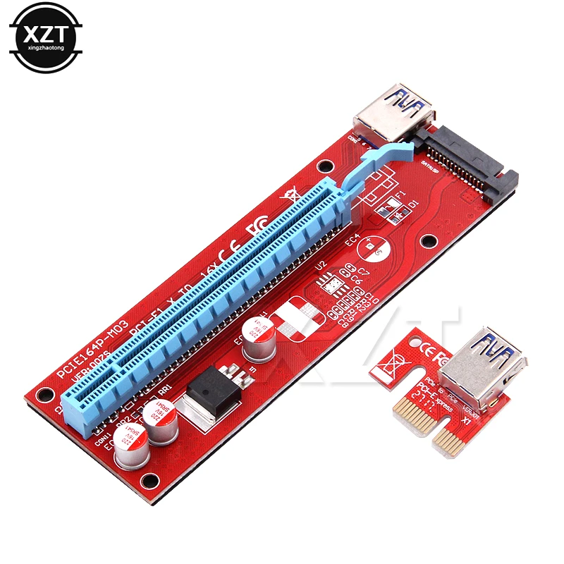 Карта расширения PCIe PCI E Express 1x до 16x USB 3 0 кабель для передачи данных SATA 4 контакта IDE