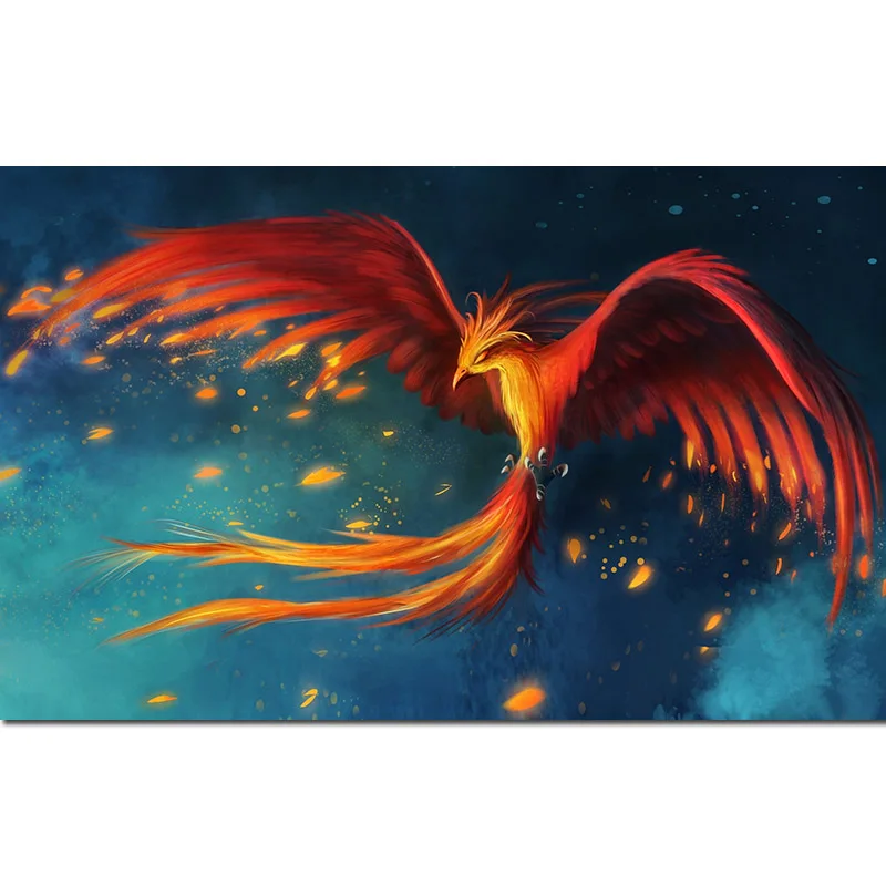 Diamond Painting Phoenix Fire Full Square 5d Diy Diamant Deer Animal Dimond Embroidery Cartoon Girl Home Decor Gift X41 | Дом и сад