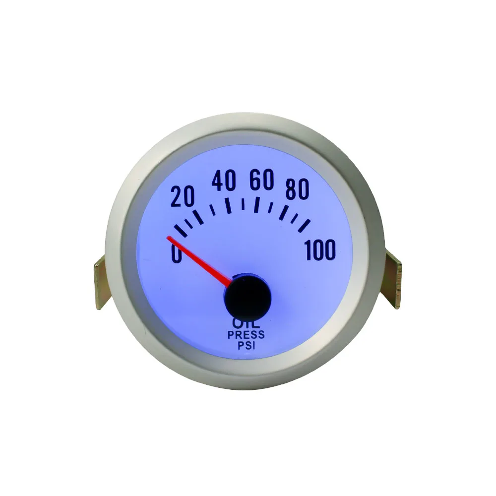 white case CNSPEED 2 ''52 мм Датчик давления масла черный 0-100 фунтов/кв. дюйм датчик давления масла синий светодиод с датчиком давления масла манометр автомобильный измеритель - Цвет: white case