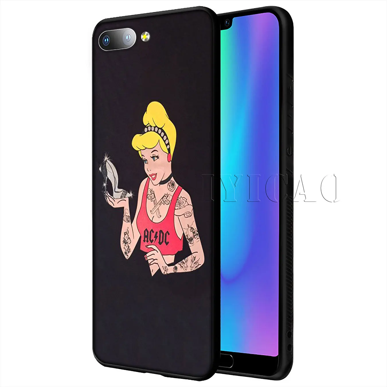 IYICAO Tattooed princess Alice Ariel love Soft Case for Huawei Y9 Y7 Y6 Prime 2019 Honor 20 8C 8X 8 9 9X 10 Lite 7C 7X 7A Pro |