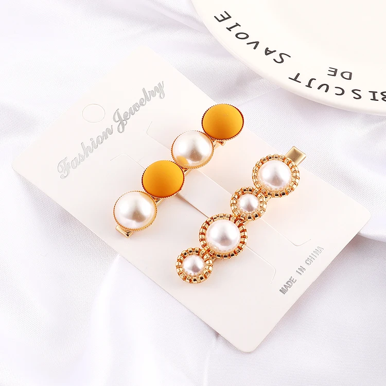 2 шт./компл. модные жемчужные заколки для волос женщин и девочек элегантные