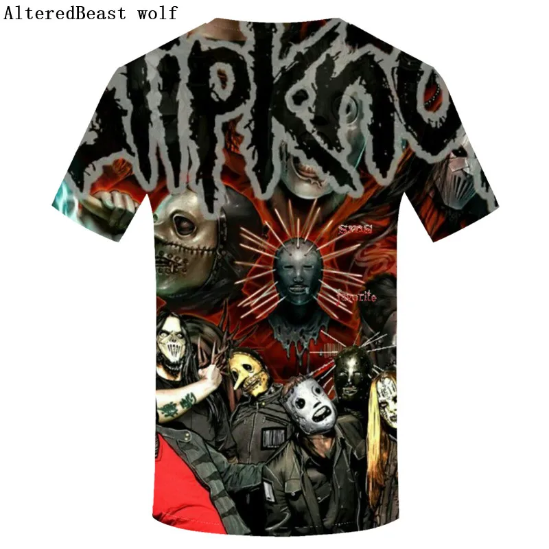 Брендовая Готическая футболка, футболка Slipknot, Панк футболки, рок футболка, принт, Мужская 3D футболка, короткий рукав, Мужская одежда, повседневная одежда