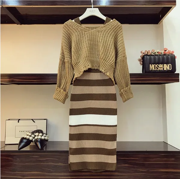 Новинка 2018 модный осенний женский короткий свитер в стиле ретро с v образным