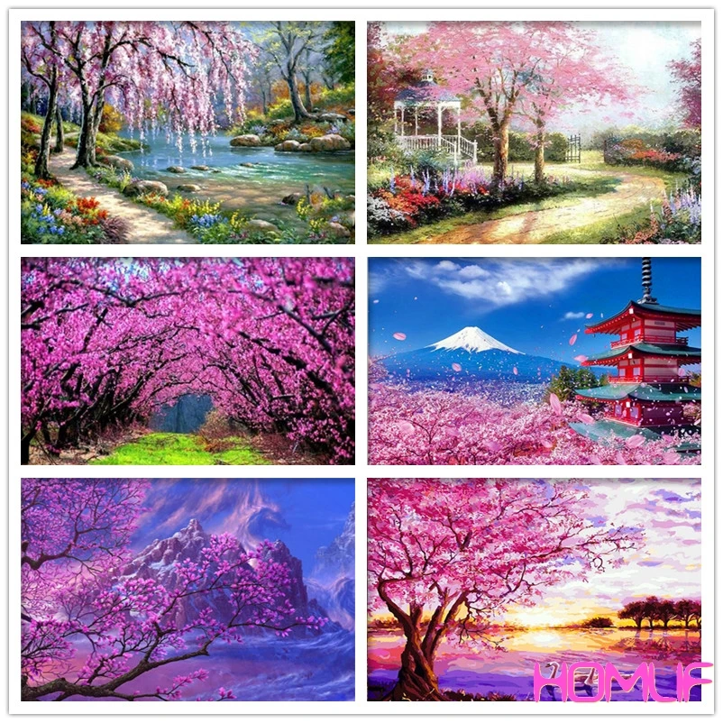 Алмазная вышивка рукоделие горная Сакура алмазная живопись крестом мозаика