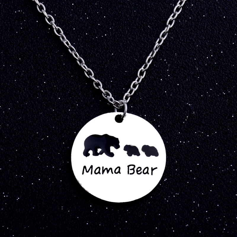 Ожерелье с подвеской в виде животного Mama Bear подарок для мамы ребенка мальчика