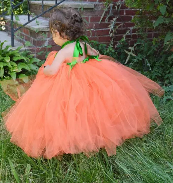 POSH DREAM Orange Little Pumpkin Kids Girls Halloween Costume Lantern Baby Cosplay Tutu Dress Adorable | Детская одежда и обувь