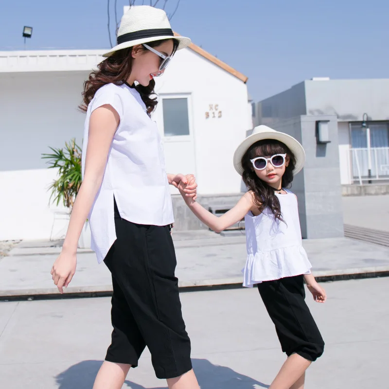 Комплект одинаковой одежды для семьи Одинаковая одежда отец и мать дочь сына