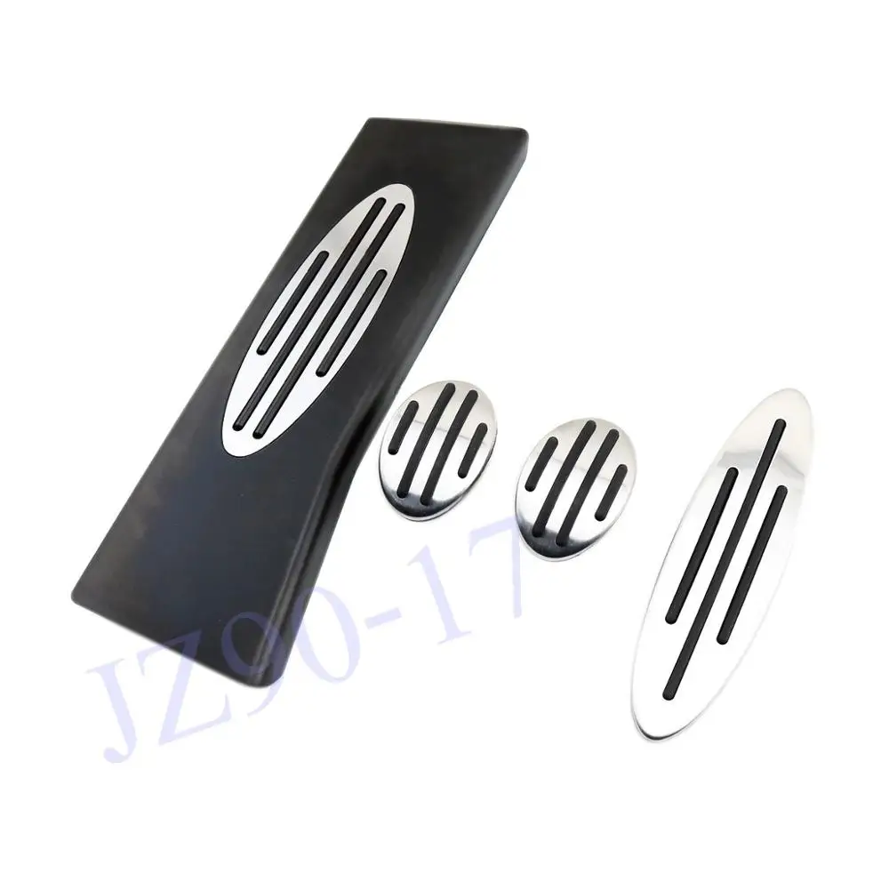 Pedal 3pcs Set Нескользящая педаль из нержавеющей стали для газа, топлива, сцепления, тормоза, ног, педали, накладка, подходит для Mini Cooper R52 R53 R57 R59 F55 F56 F57 - Название цвета: Pedal 3pcs Set
