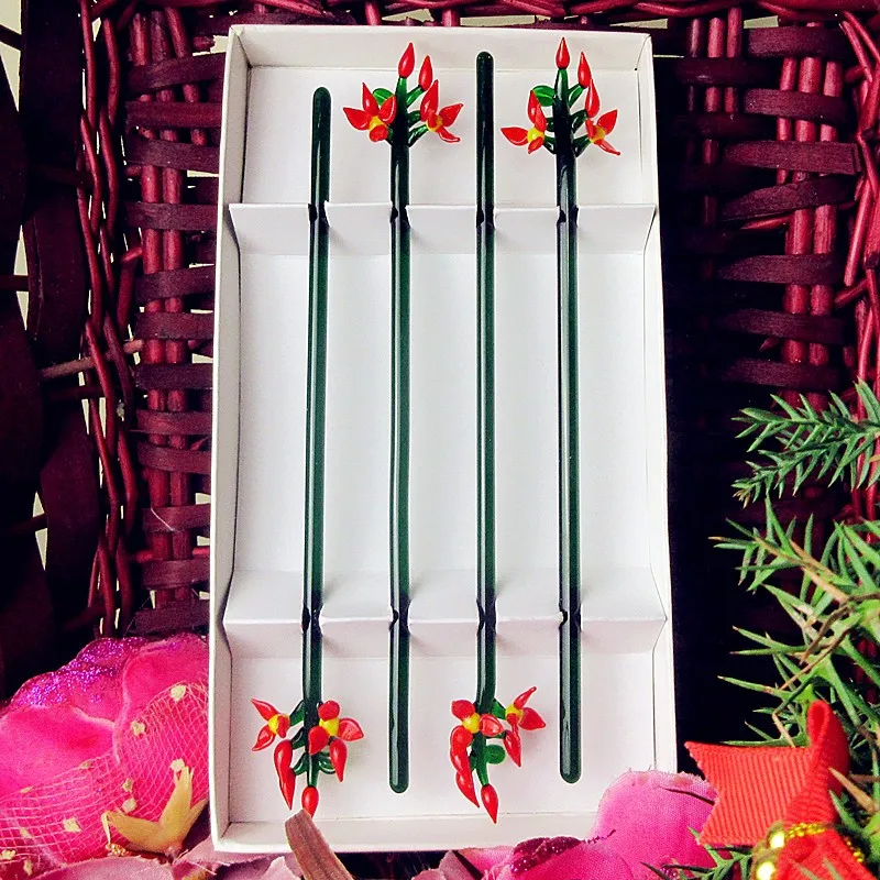 4 шт. ручной работы индивидуальные смешивающие коктейльные палочки