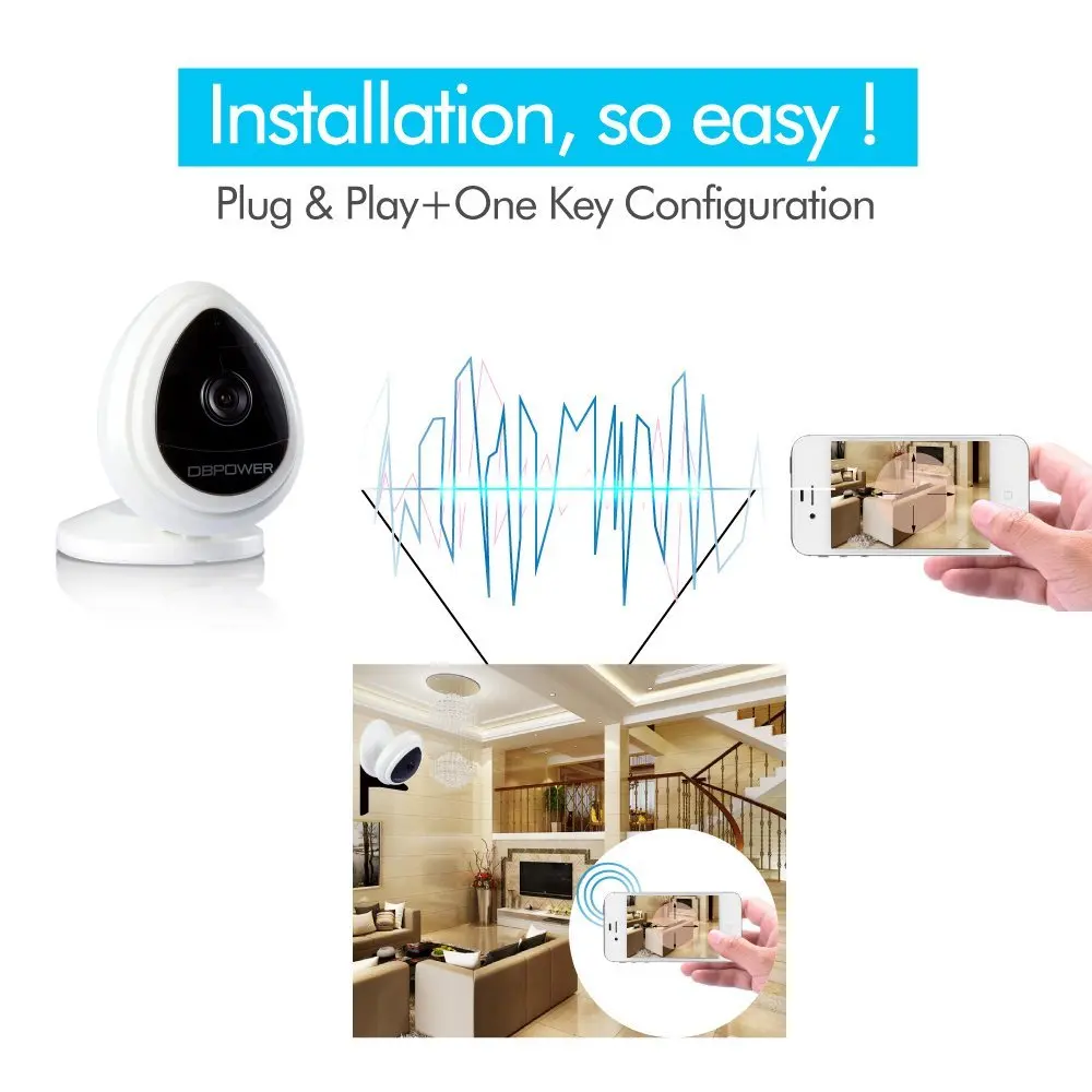 DBPOWER 720 P Бэйби-монитор с камерой поддерживающей WiFi встроенный в Микрофон IP Камера