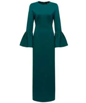 Buytiz ОАЭ мусульманское abaya Макси платье с расклешенными рукавами длинное халаты кимоно Рамадан Исламская, молитвенная зеленый синий Костюмы турецкий юбка - Цвет: Green