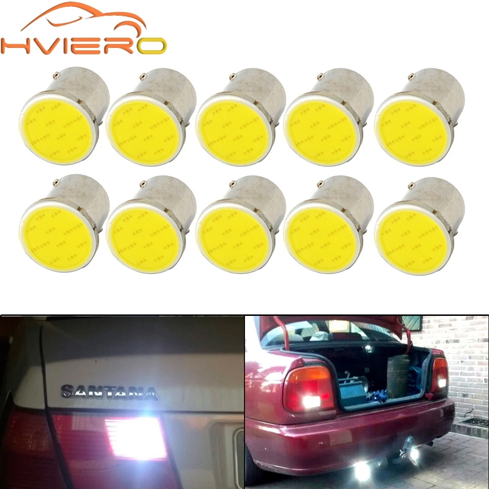 10X Белый Cob P21 5 Вт 12Led 1156 BA15S 1157 BAY15D DC 12 В Rv трейлер грузовик светодиодные парковочные лампы авто ширина лампы номерного знака светильник