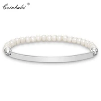 europe 6mm freshwater pearl bead bracelet soul bead bracelettrendy stamp soul 925 sterling silver glam jewelry for women